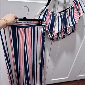 Striped Blue and Pink Women's Skirt